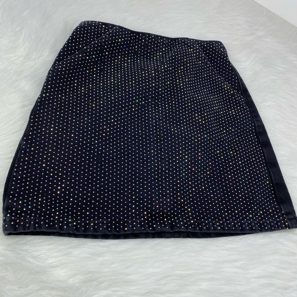TopShop Mini Rhinestone Skirt Size 6 Black